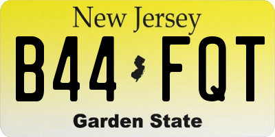 NJ license plate B44FQT