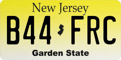 NJ license plate B44FRC