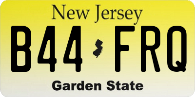 NJ license plate B44FRQ