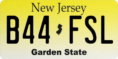 NJ license plate B44FSL