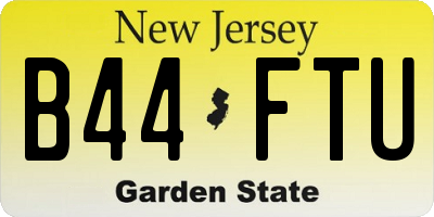 NJ license plate B44FTU