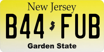 NJ license plate B44FUB