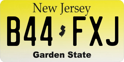 NJ license plate B44FXJ