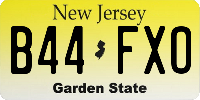 NJ license plate B44FXO