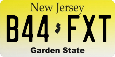 NJ license plate B44FXT