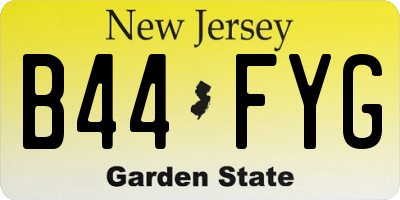 NJ license plate B44FYG