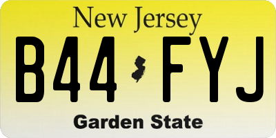 NJ license plate B44FYJ