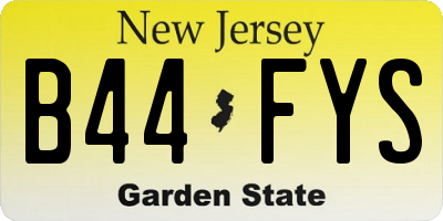 NJ license plate B44FYS