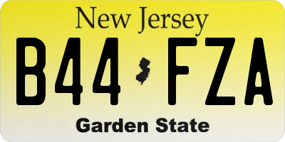 NJ license plate B44FZA