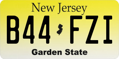 NJ license plate B44FZI