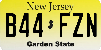 NJ license plate B44FZN
