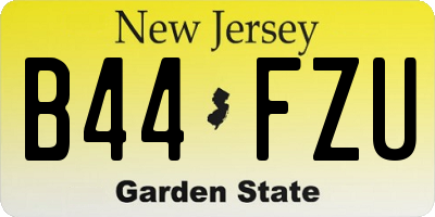 NJ license plate B44FZU