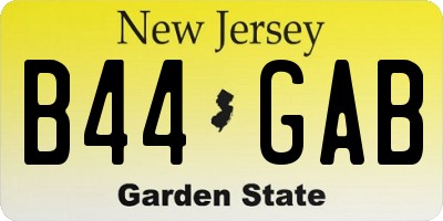 NJ license plate B44GAB