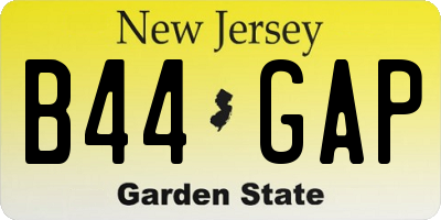 NJ license plate B44GAP