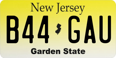 NJ license plate B44GAU