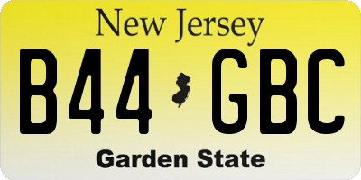 NJ license plate B44GBC