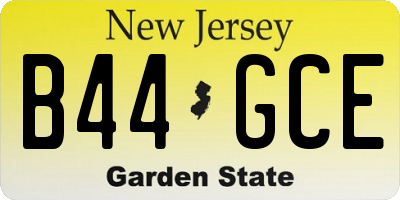 NJ license plate B44GCE