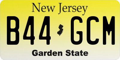 NJ license plate B44GCM