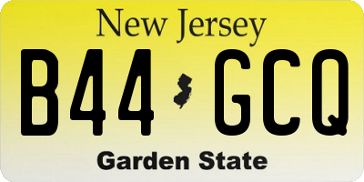 NJ license plate B44GCQ