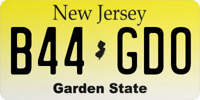 NJ license plate B44GDO