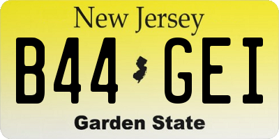 NJ license plate B44GEI