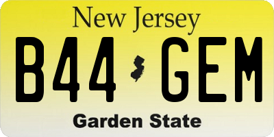 NJ license plate B44GEM
