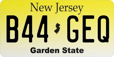 NJ license plate B44GEQ