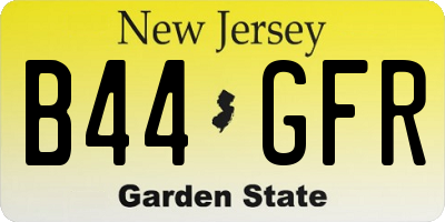 NJ license plate B44GFR