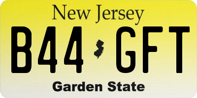NJ license plate B44GFT