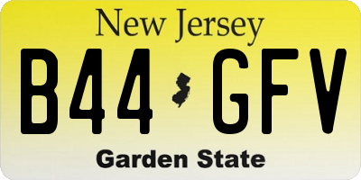 NJ license plate B44GFV