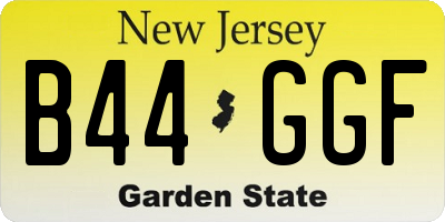 NJ license plate B44GGF