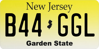NJ license plate B44GGL