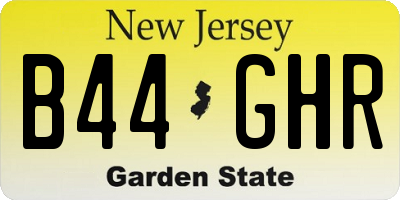 NJ license plate B44GHR