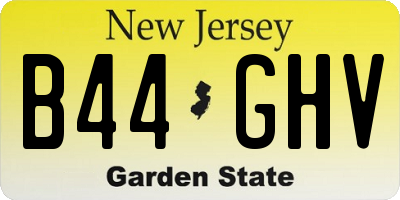 NJ license plate B44GHV