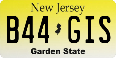 NJ license plate B44GIS