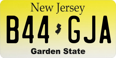 NJ license plate B44GJA