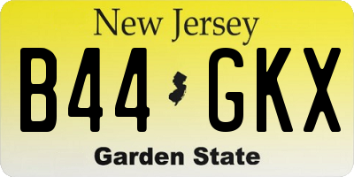 NJ license plate B44GKX