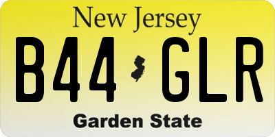 NJ license plate B44GLR