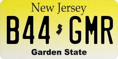NJ license plate B44GMR