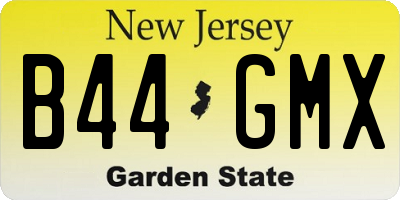 NJ license plate B44GMX