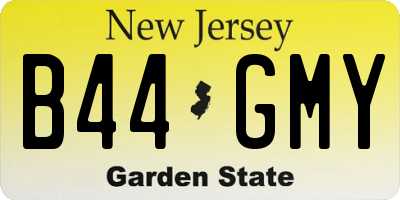 NJ license plate B44GMY