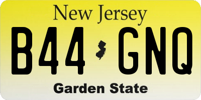 NJ license plate B44GNQ