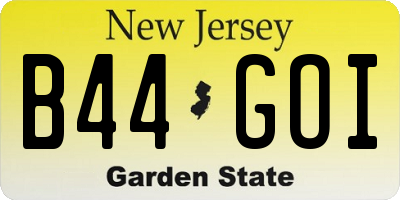 NJ license plate B44GOI