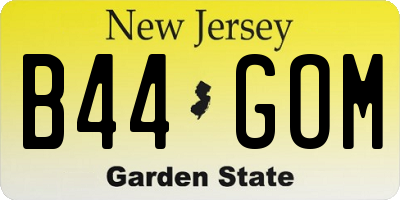 NJ license plate B44GOM