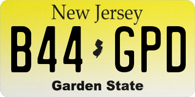 NJ license plate B44GPD