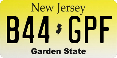 NJ license plate B44GPF