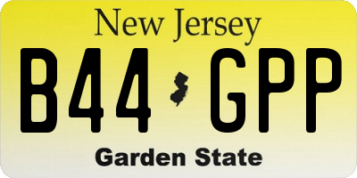 NJ license plate B44GPP