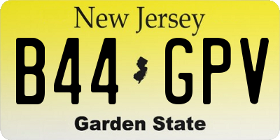 NJ license plate B44GPV