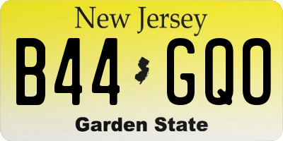 NJ license plate B44GQO