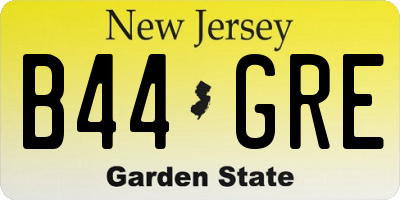 NJ license plate B44GRE